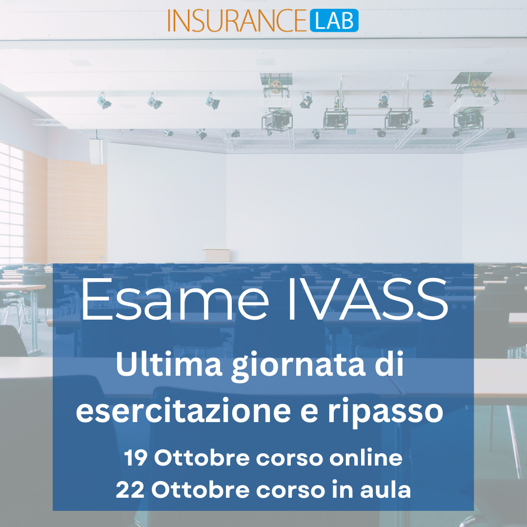 Banner giornata di esercitazione e ripasso Esame IVASS 19 e 22 Ottobre